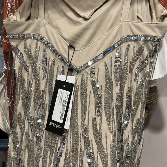 Beaded Tassel Slip Mini Dress NYE - Picture 8 of 9